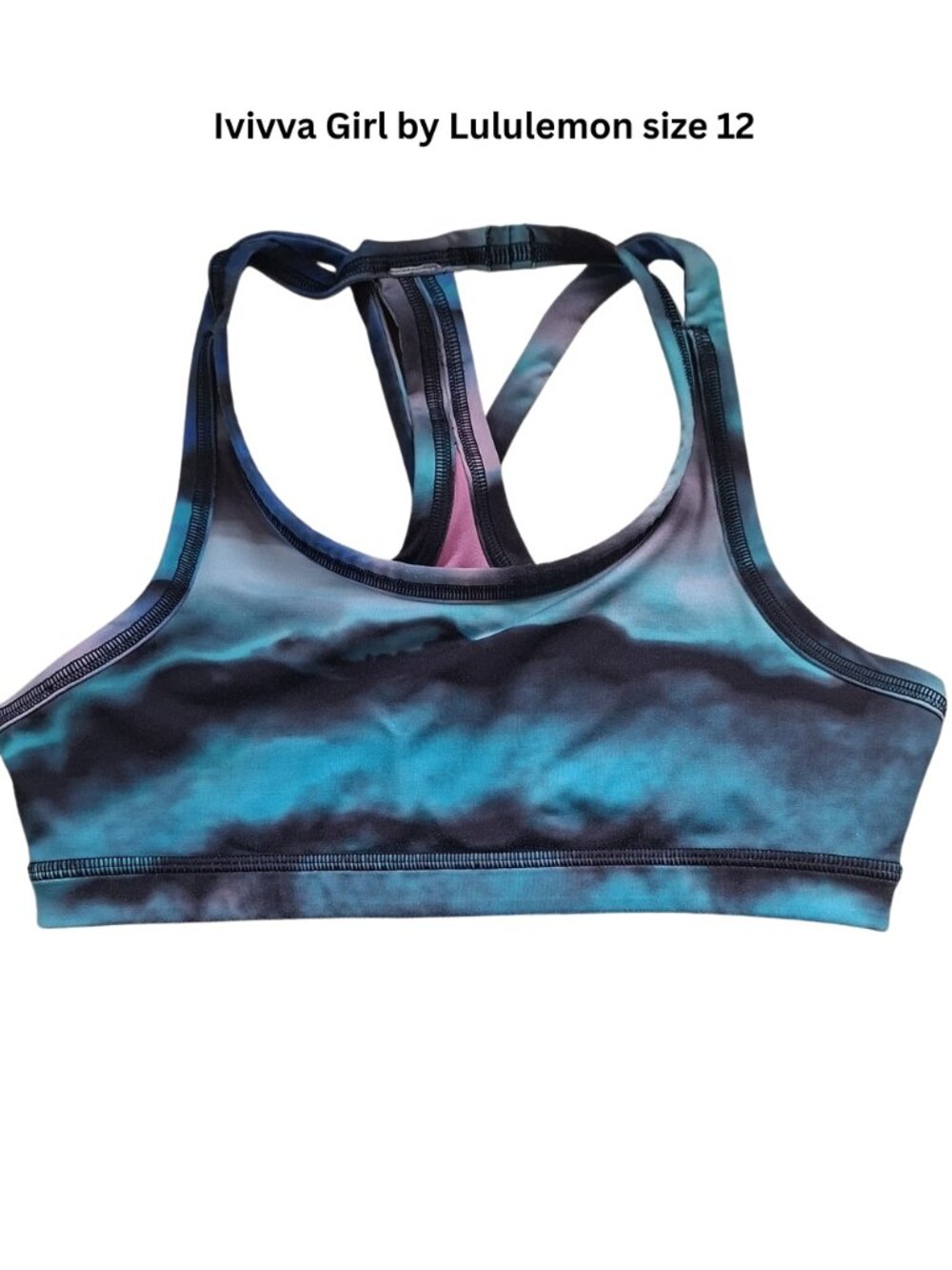 Ivivva Girl by Lululemon 🍋reversible bra dance gym blue purple black